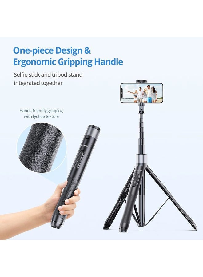 ATUMTEK 60" Selfie Stick Tripod, All in One Extendable Phone Tripod Stand with Bluetooth Remote 360° Rotation for iPhone and Android Phone Selfies, Video Recording, Vlogging, Live Streaming, Black - Image 3